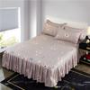 1pc Thickened Sanding Bedspread Soft Non-Slip King Queen Bed Skirt Wedding Fitted Sheet Cover No Pillowcase