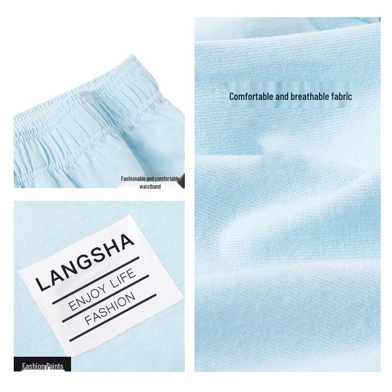 LANGSHA Men's Breathable Cotton Boxer Briefs 2-Pack