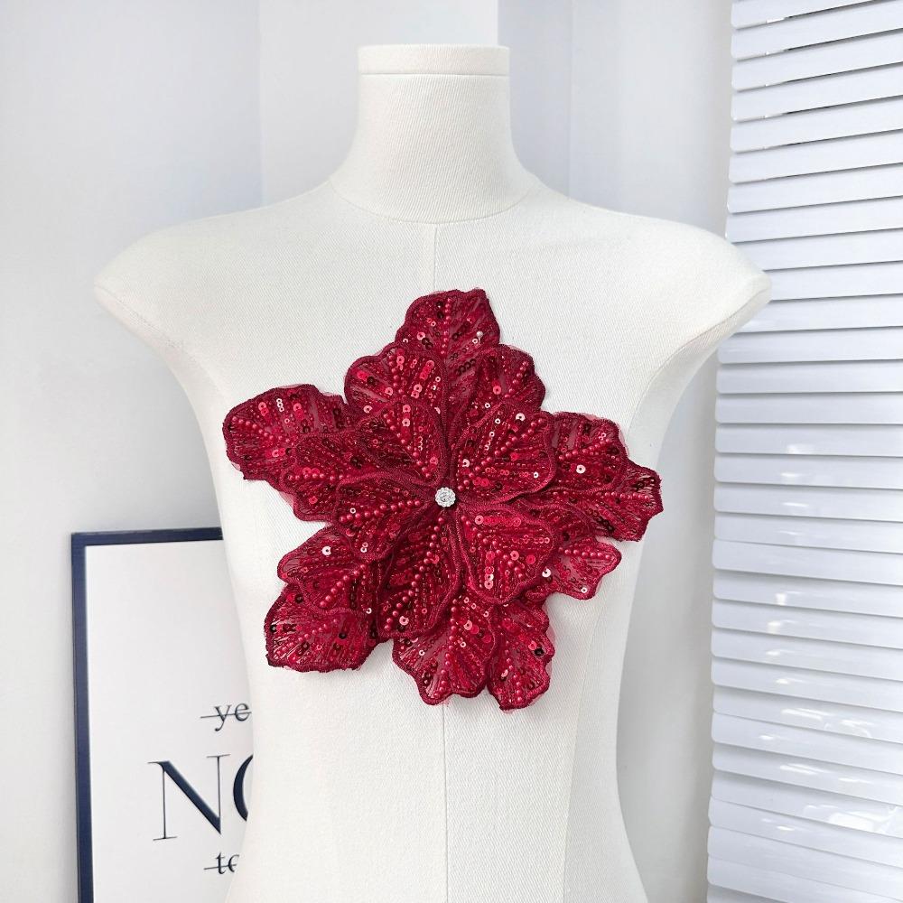 Sequin Clothing Patches Clothing Brooch Clothing Applique Flower Multi-layer Appliques  Women