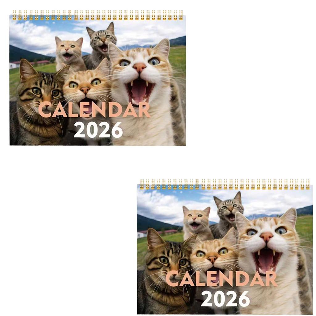 2026 Wall Calendar - Durable Paper January To December Yearly Desktop Funny Calendar Perfect Gift for Cat Lovers