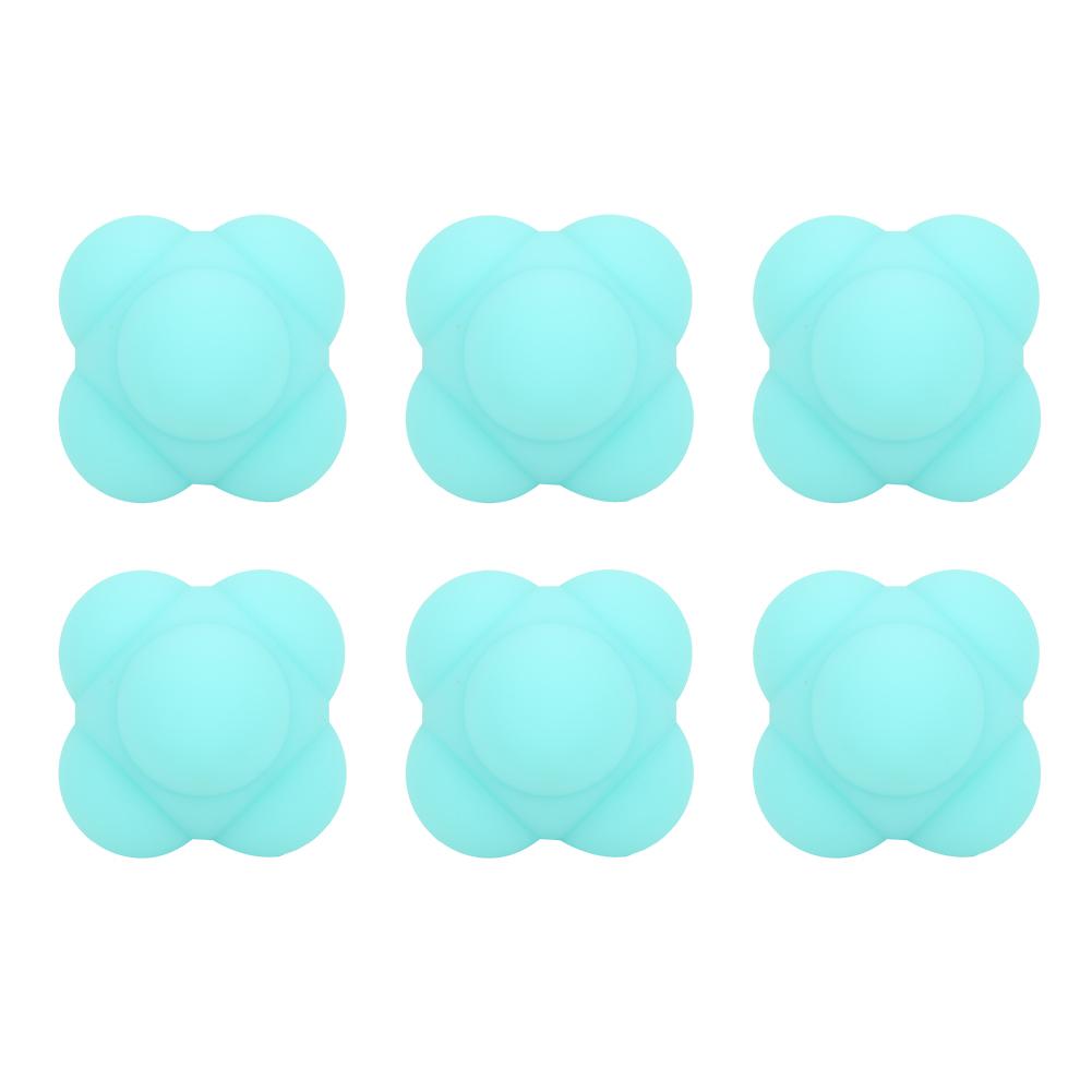 

6шт шестигранный ответ силиконовый мяч скорость Agile тренировочное оборудование чувствительный фасциальный мяч синий