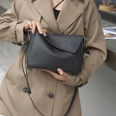 Women's Geometric Genuine Leather Shoulder Bag