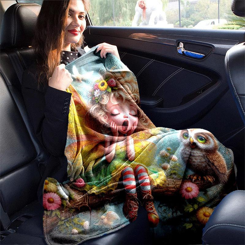 1pc Eagle Printing Lightweight Flannel Blanket, Comfortable and Warm Blanket, for Camping Sofa Bed and Couch Office, In All Seasons