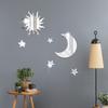 6Pcs Star & Moon Combination Mirror Wall Sticker - Ramadan Kareem Decor, Bedroom & Living Room Holiday Birthday Supplies