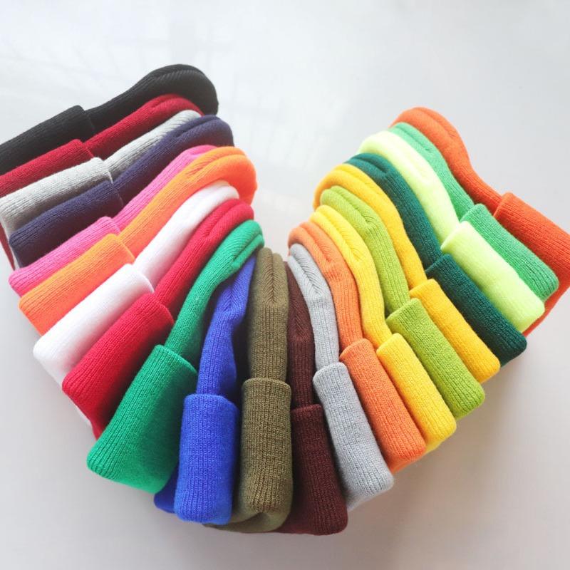

Multi color solid color knitted hat, woolen hat, brimless pullover hat, rolled edge cold weather hat, customizable фіолетовий