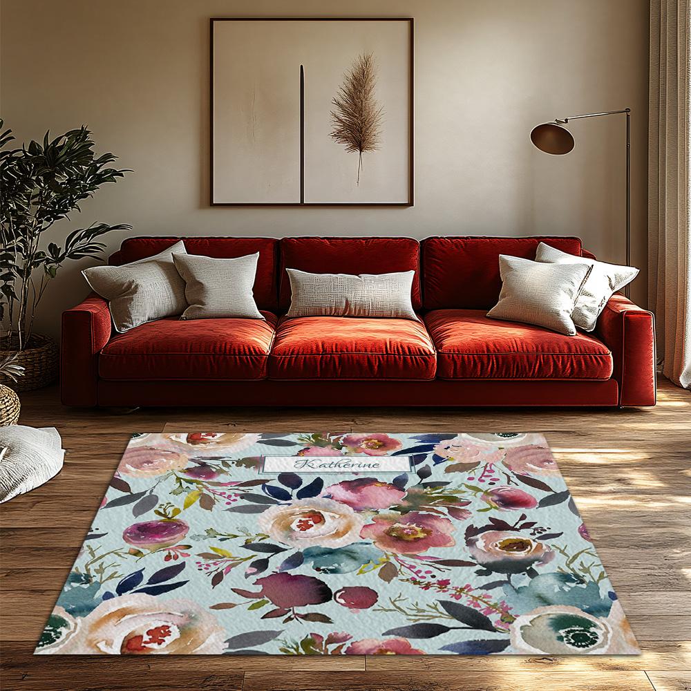 Floral Area Rug Washable Non Slip Indoor Outdoor Mat Home Decor Kitchen Carpet Modern Abstract Design Living Room Floor Covering