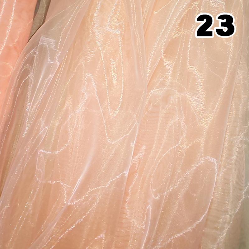 Przezroczysty Laserowy Tiul Tkanina Szycie Siatka Materiał Kolorowa Organza Szklana Fluorescencyjna Przędza Jedwabny Szyfon Materiał na Odzież Sceniczną