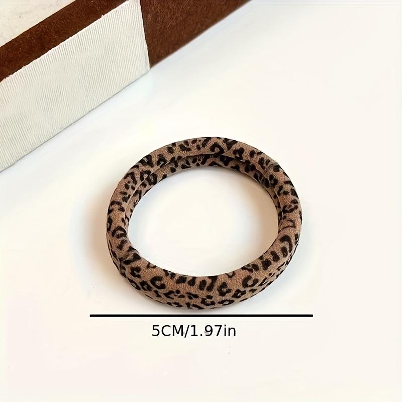 30/40/50pcs Bohemian Leopard Print Hair Ties - Animal Print Elastic Hair Accessories, Suitable for Women,Soft and Durable