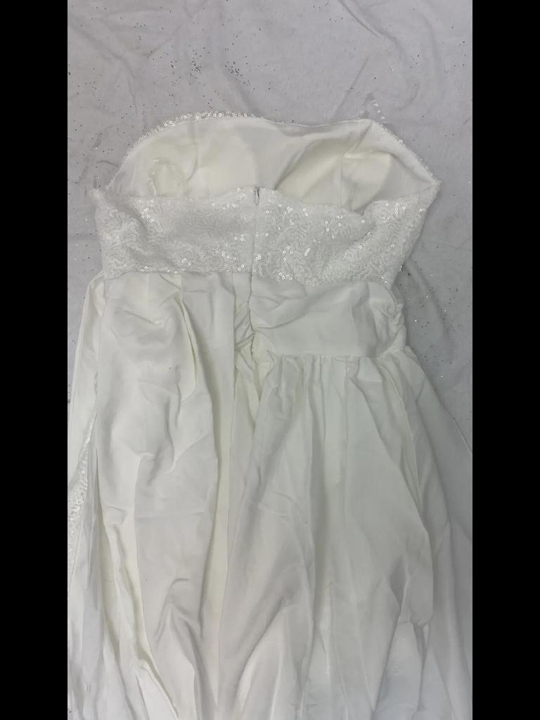 2025 Spring Women's Slim White V-neck Lace Tube Mini Dress