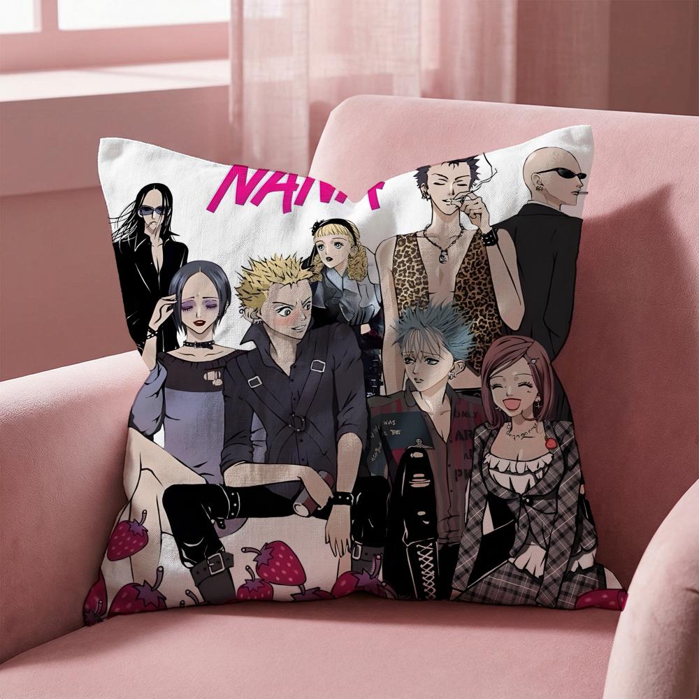 Anime N-N-NANA Cushion Cover Multi-Scene Pillow Cover for Home & Car - Reversible, Soft & Durable for Daily Use