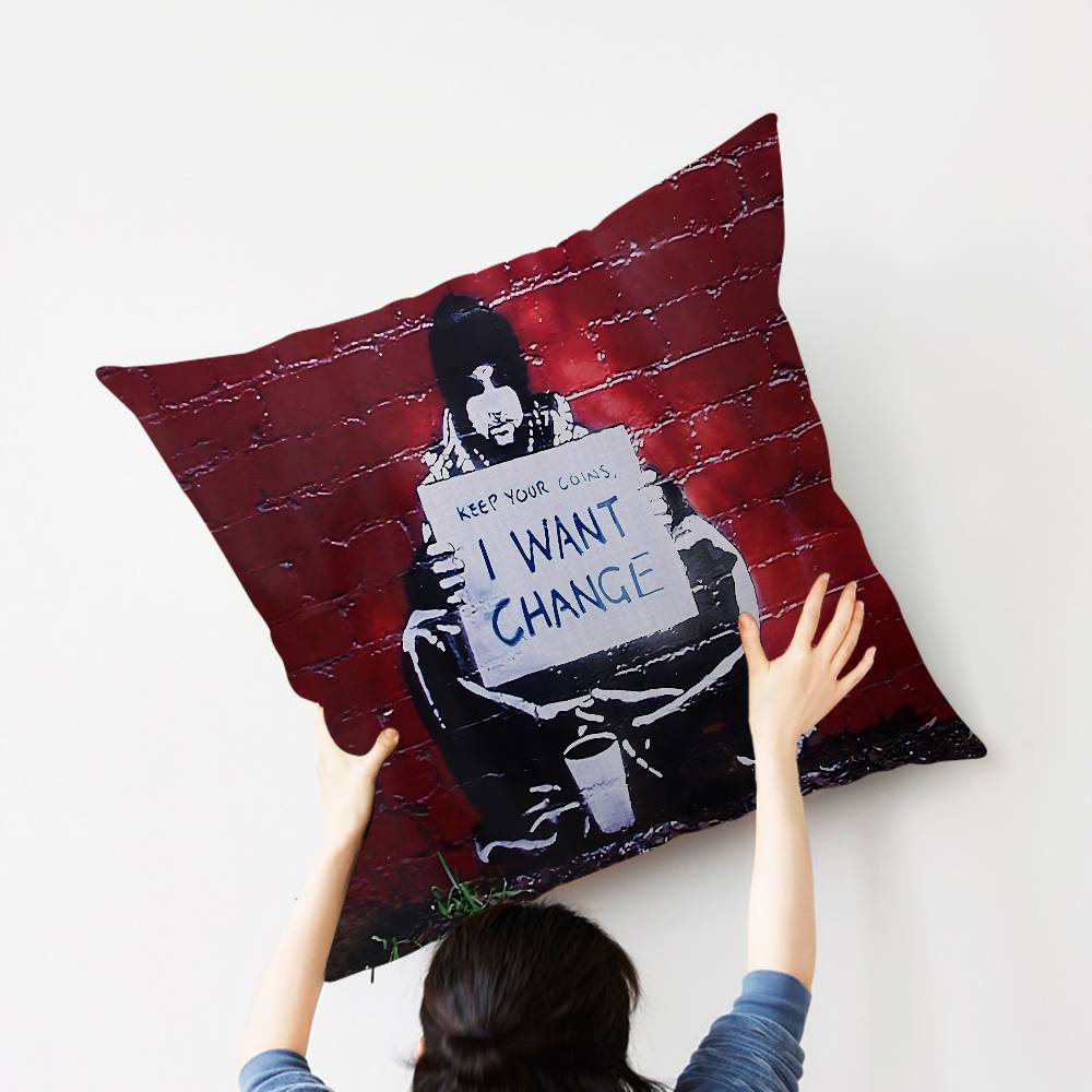 Artist B-Banksy Cushion Cover Pillow Cover Decor Pillowcase Printed Cushion Case for Couch