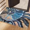 Nautical Ammonite Fossil Ocean Wave Non-slip Washable Door Mat for Entryway Living Room Bedroom Art Home Decoration