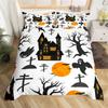 Halloween Duvet Cover Queen Boys Trick or Treat Bedding Set For Kids Teen Room Decor Microfiber Soft Sugar Skull Comforter Cover