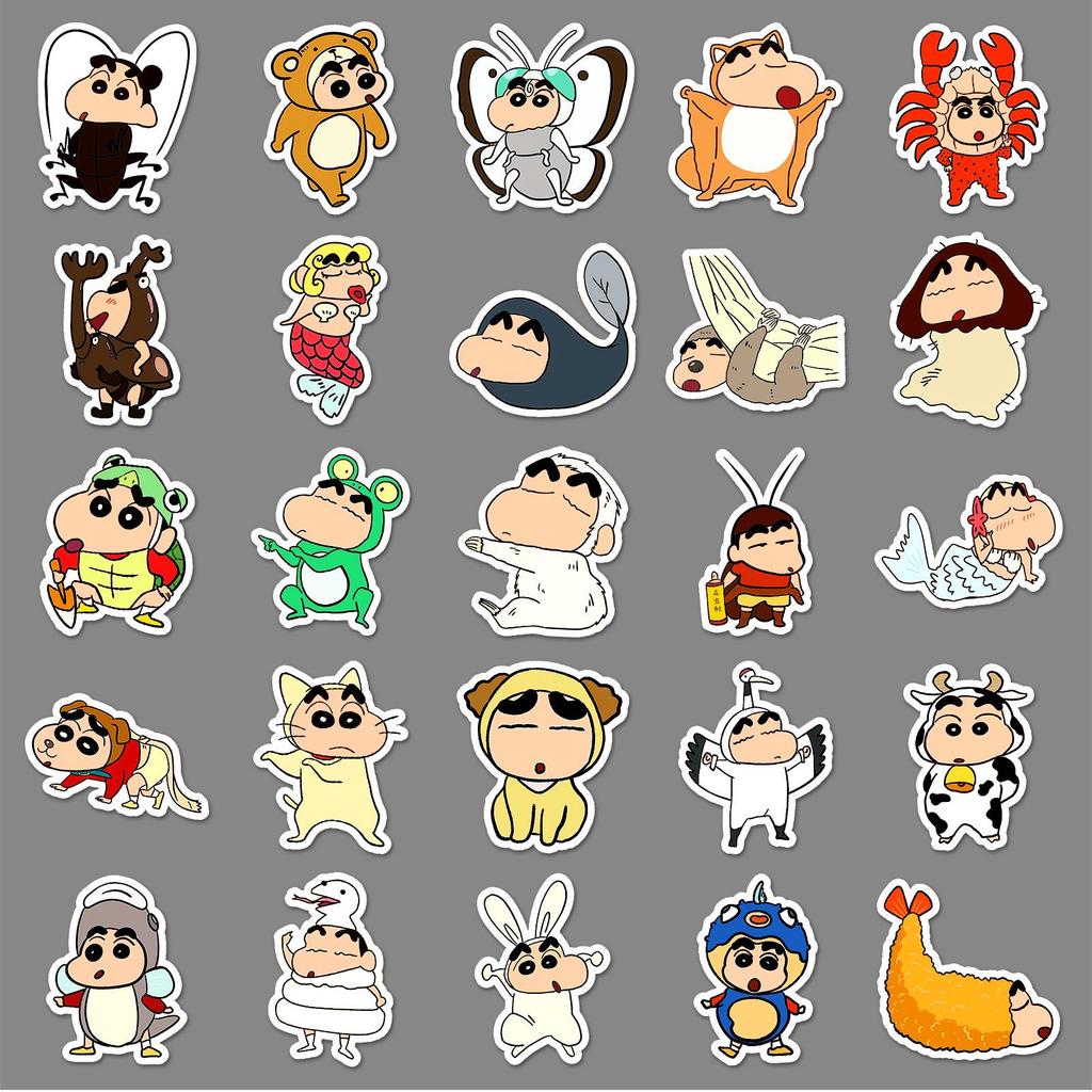 Crayon Shin-chan Dress-up Series: 50 Graffiti Stickers - Cute Japanese Cartoon Phone & Journal Decor