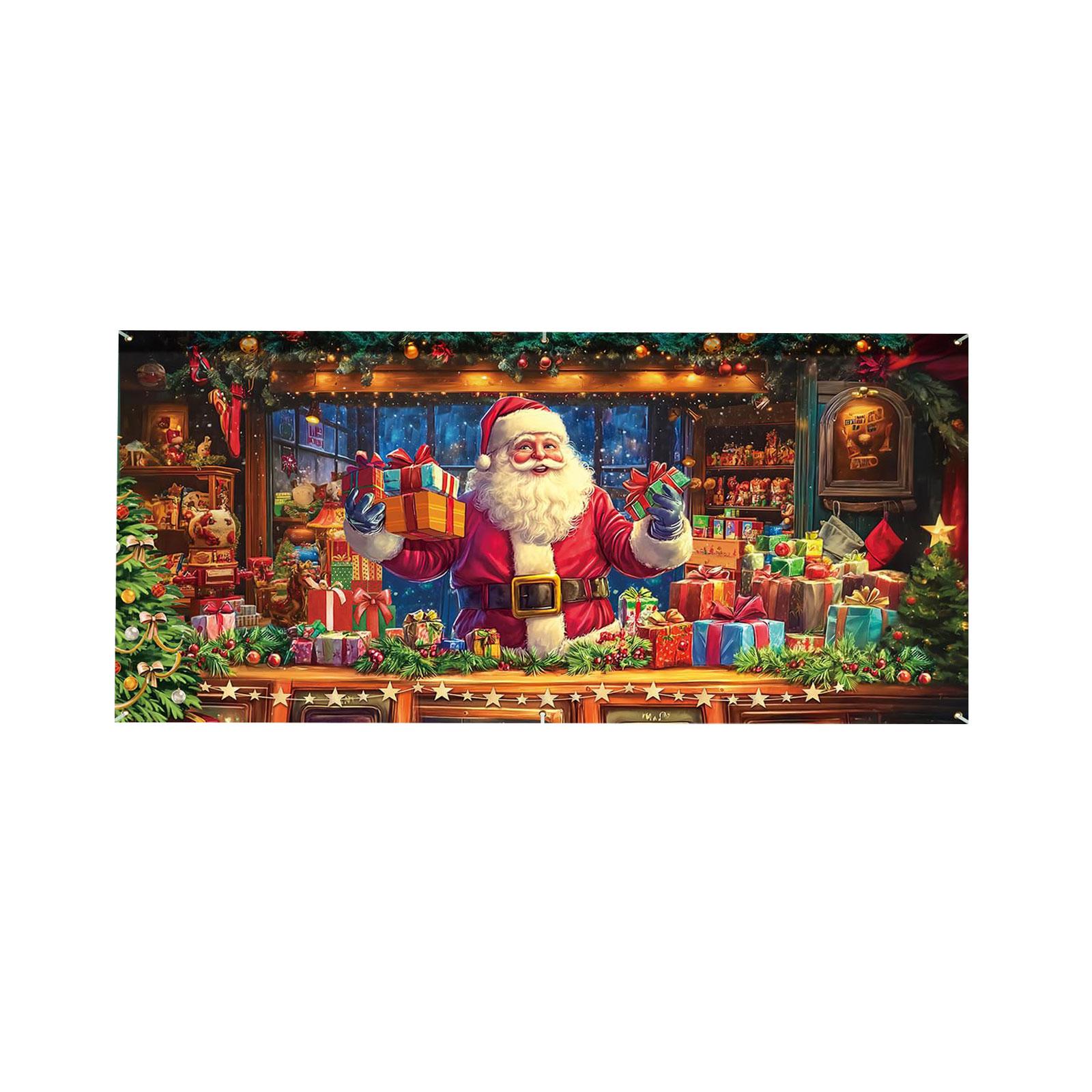 

Рождественский чехол для гаражных ворот 7x16 футов, Большое рождественское украшение для гаражных ворот, Баннер для гаража, Веселая роспись для гаража