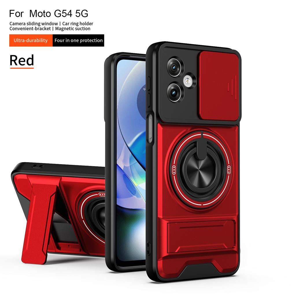 For Motorola G54 Case Moto G54 Power Cover Moto G64 5G case Magsafe Magnetic Fold Holder Military Armor Camera Protection Cover