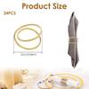 24 Pcs Gold Napkin Ring Set Metal Dinning Table Napkin Ring Hotel Table Decoration Napkins Holder for Wedding Party Christmas