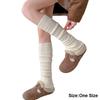 New Snowflake Leg Warmers Knitted Solid Color Lolita Long Socks Lace Keep Warm Mid-Calf Sock Winter