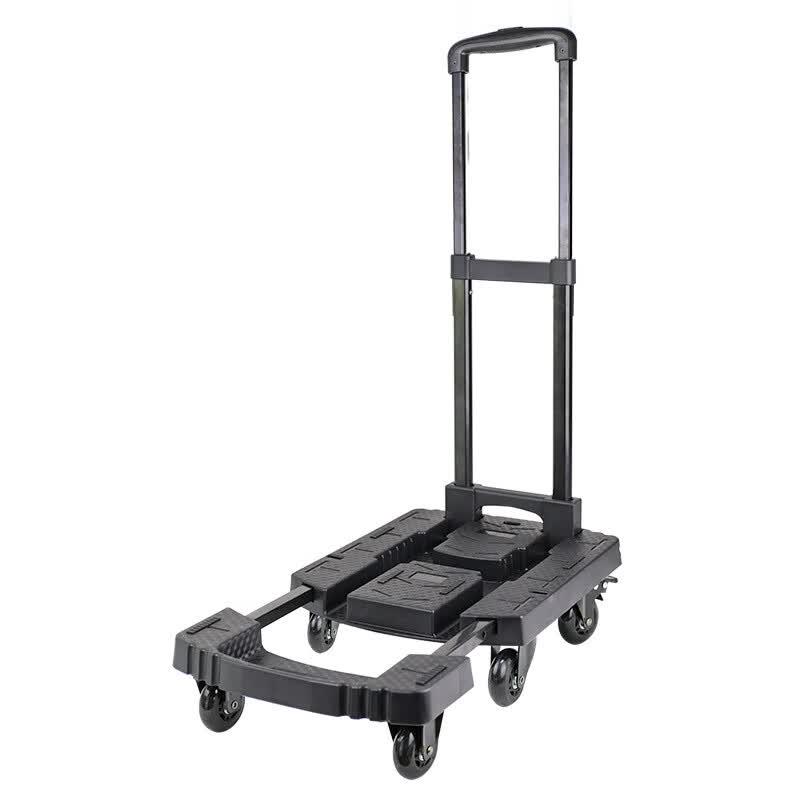 Foldable Dolly Cart with TPE Swivel Wheels and Brake