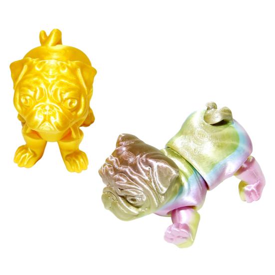 3D Printed Dog Model Collectible Fidget Toy Puppy Ornament with Movable Joints Flexible Stress Relief