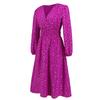 Women's Fashion Sexy Long Sleeve V-Neck Banquet Dresses Dresses Midi Slim Waist Shiny Shiny Dresses
