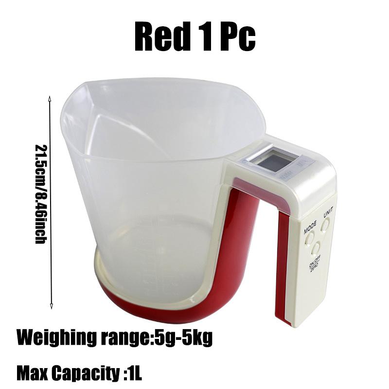 Kitchen Scales with LCD Display Digital Beaker Electronic Tool Hostweigh Measuring Cup Temperature Weight Measurement Cups