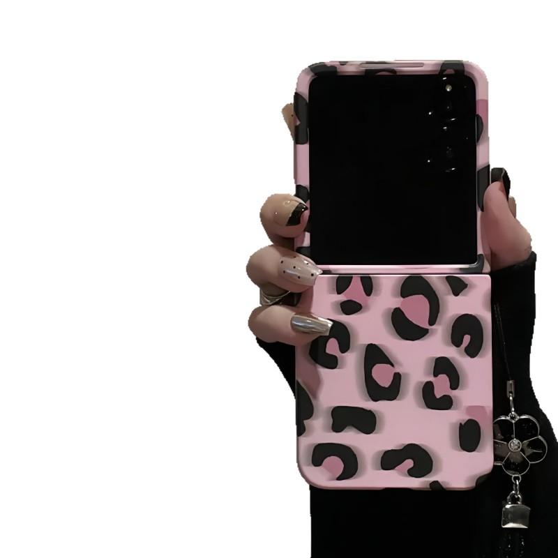 Pink Leopard Print Foldable Phone Case Pura X - Soft TPU Cover With Anti-Slip Grip Shockproof Magnetic Compatible