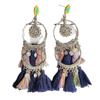 Boho Geometric Tassel Earrings: Ethnic Style, Retro Personality, Long Dangle Ornaments.