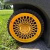 Outdoor Trash Can Accessories Rim Cover, Modern Decorative Wheel Spider-Spoke Residential Upgrades Style Accessory for Standard Garbage Bin