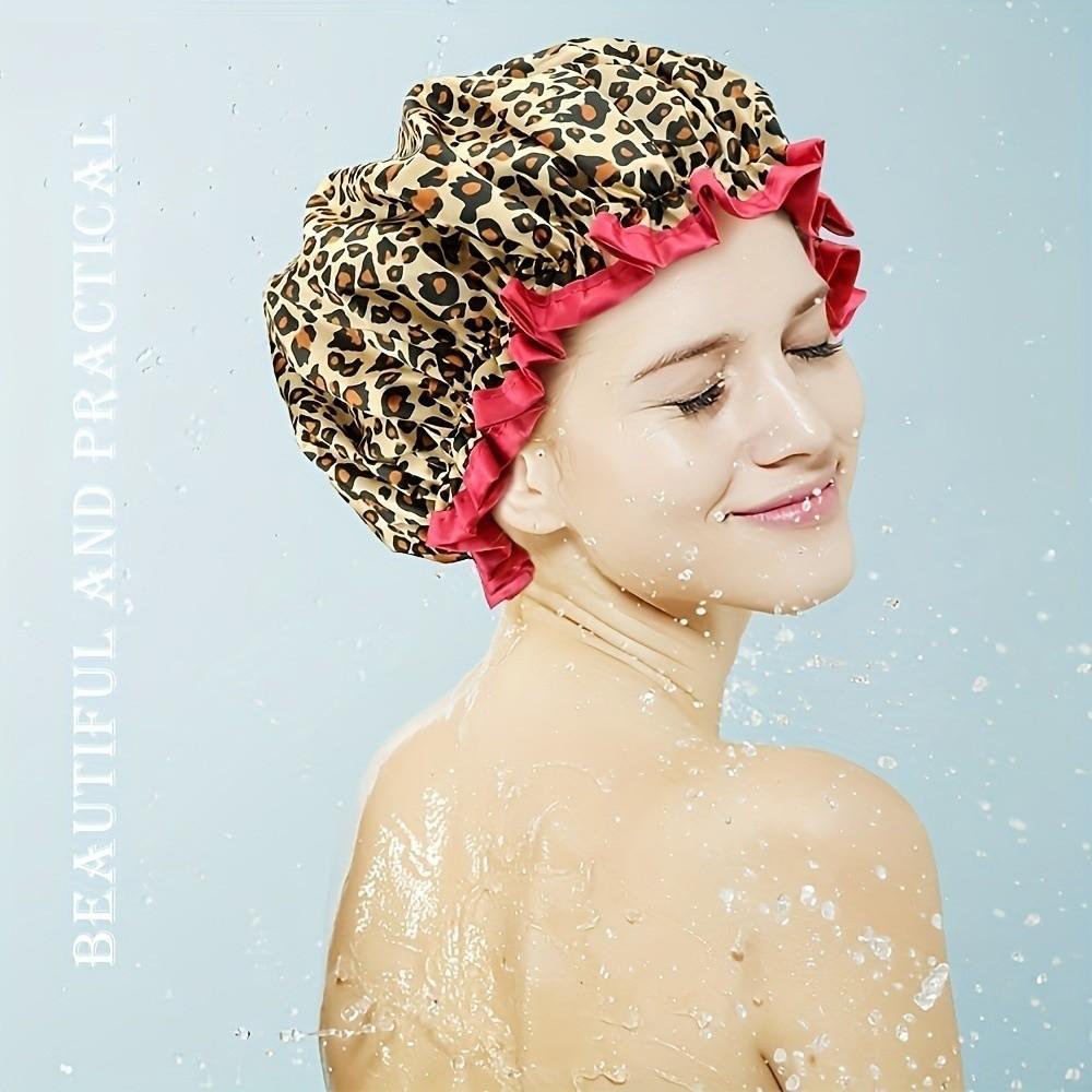 4PCS/SET Waterproof Shower Cap Elastic Hair Care Hat Bath Cap Bathing Hat  Water Activities