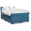 VidaXL Slatted Bed Base and Mattress Blue 140x200 Cm Velvet, Bed, Platform Bed, Panel Bed, Bedroom Furniture 3288634