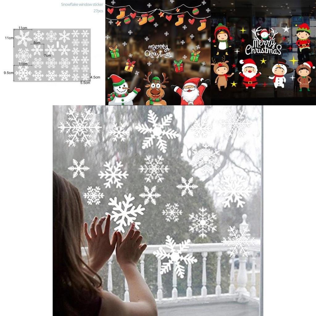 Colorful Pvc Christmas Wall Stickers With Santa Claus For Cheerful Holiday Decor
