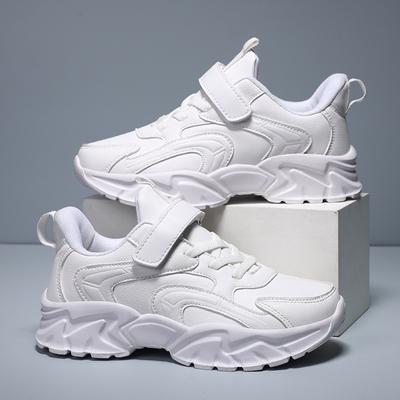 Children's Shoes Four Seasons Mesh Breathable Sneakers Boys Middle and Big Children Campus Leather Small Black Shoes Girls Small White Shoes