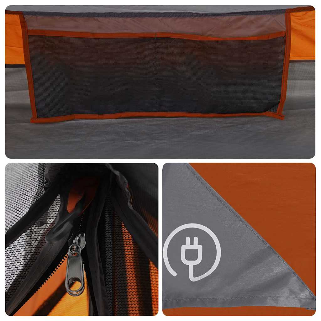 2 Person Camping Tent Gray Waterproof