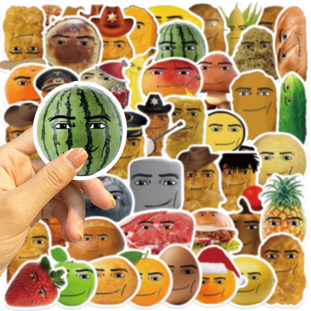 58pcs Robloxs Face-Winning Smile-Chicken Nugget Meme Stickers Cartoon Cute Laptop Luggage Computer Mug Doodle Stickers