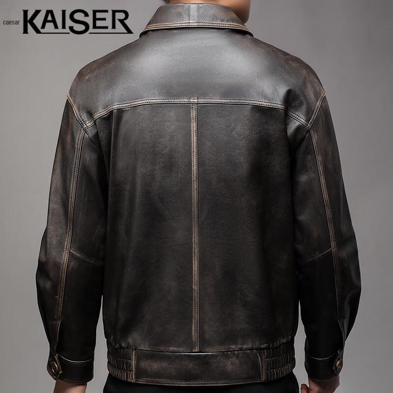 Caesar Men's Genuine Sheepskin Lapel Leather Jacket KS83507