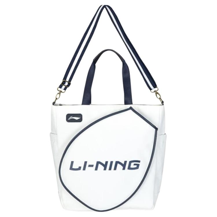 Li-Ning Portable Versatile Travel Sports Fabric Tote Bag Shopping Bag Shoulder Crossbody Handbag Unisex Tote Bags White ABLV027-1 White