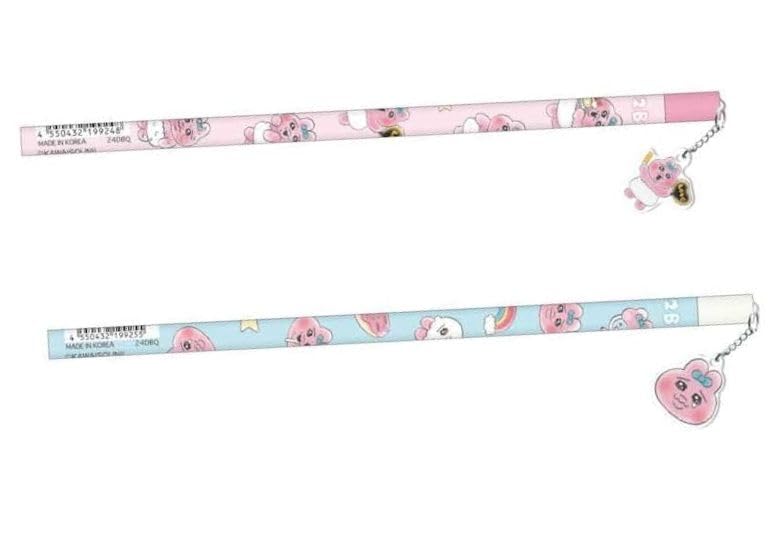 Stationery set for pencil pen 2 pencils with eraser birthday elementary school pencil rabbit girls, case, panties, rabbit, pouch, charms, set,