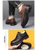 2024 Men's Winter Leather Shoes: Warm, Non-slip, Velcro, Thick Sole, Casual British Workwear Style