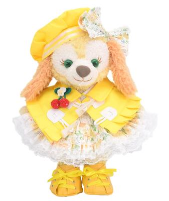 Teddy Bear Mail Order Alice Cookie Ann Dress-Up Costume with Duffle Cape and Floral Print Dress (Size Small, Yellow)