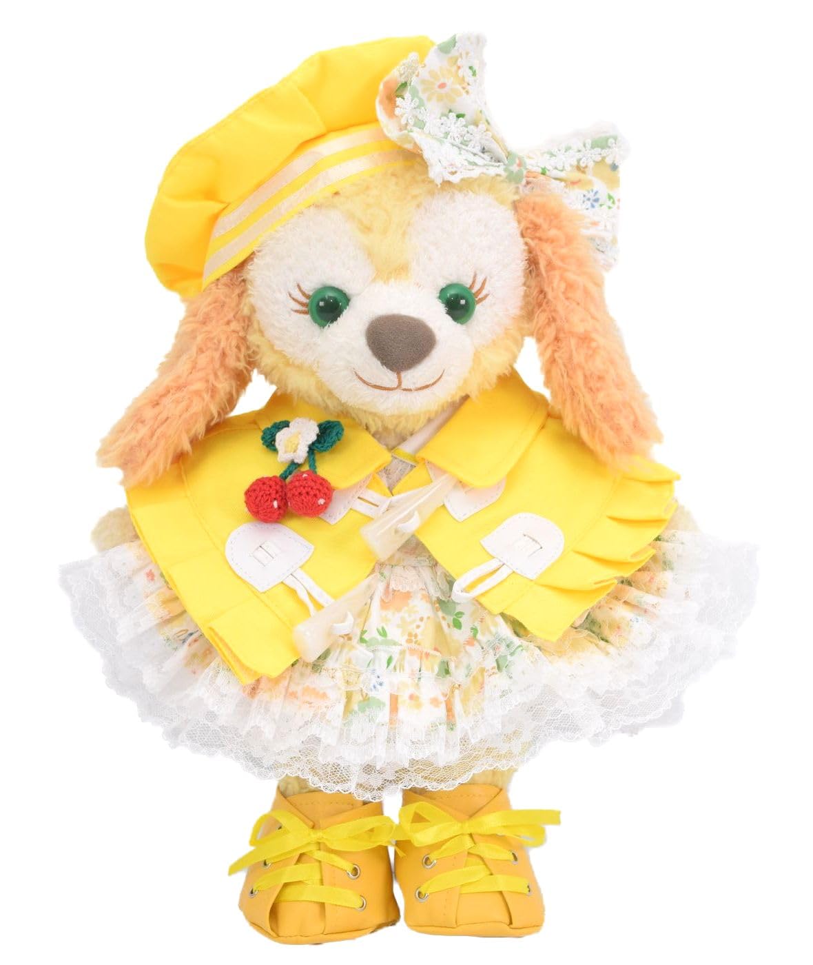 

Teddy Bear Mail Order Alice Cookie Ann Dress-Up Costume with Duffle Cape and Floral Print Dress (Size Small, Yellow)