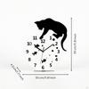 Wanduhr mit Katzen-Silhouette Künstlerisch Analog