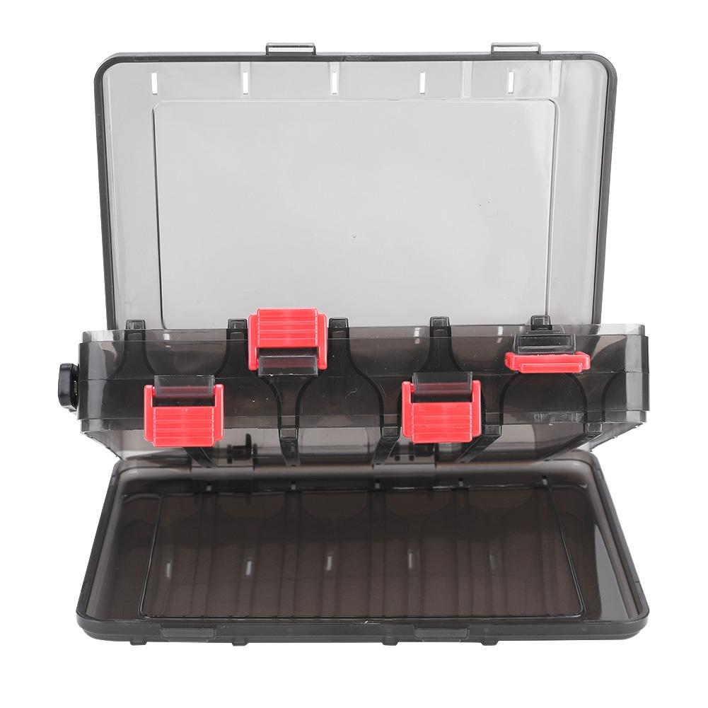 Double Side Fishing Tackle Box Wood Shrimp Case Bait Lure Storage Tool with 10 Compartments