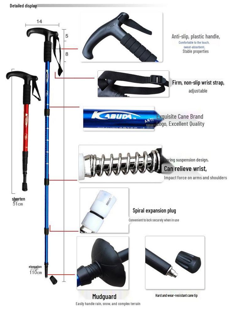 BOGO: Aluminum Telescopic Hiking Poles - Outdoor Travel Gear