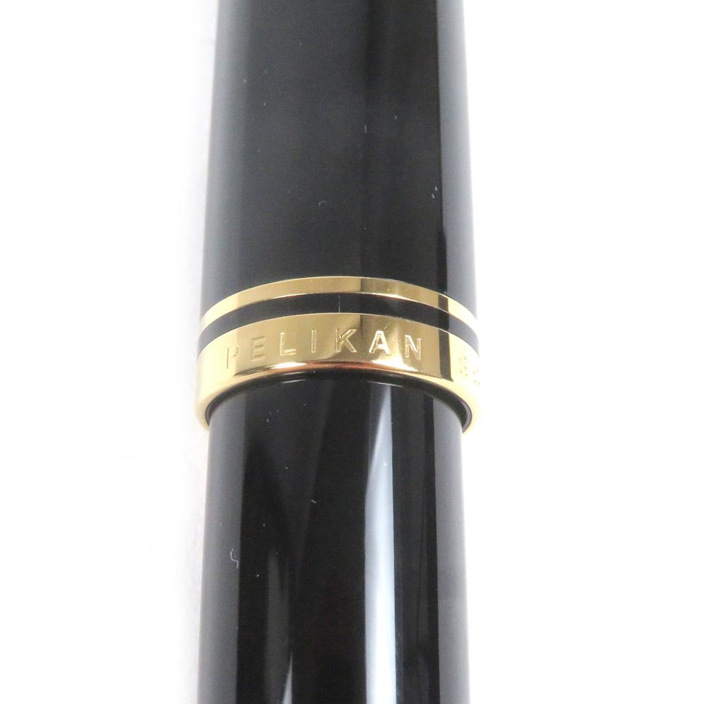 Excellent PERIKAN Fountain Pen Souvern M600 Cap Type Black Gold 14C Mens Used