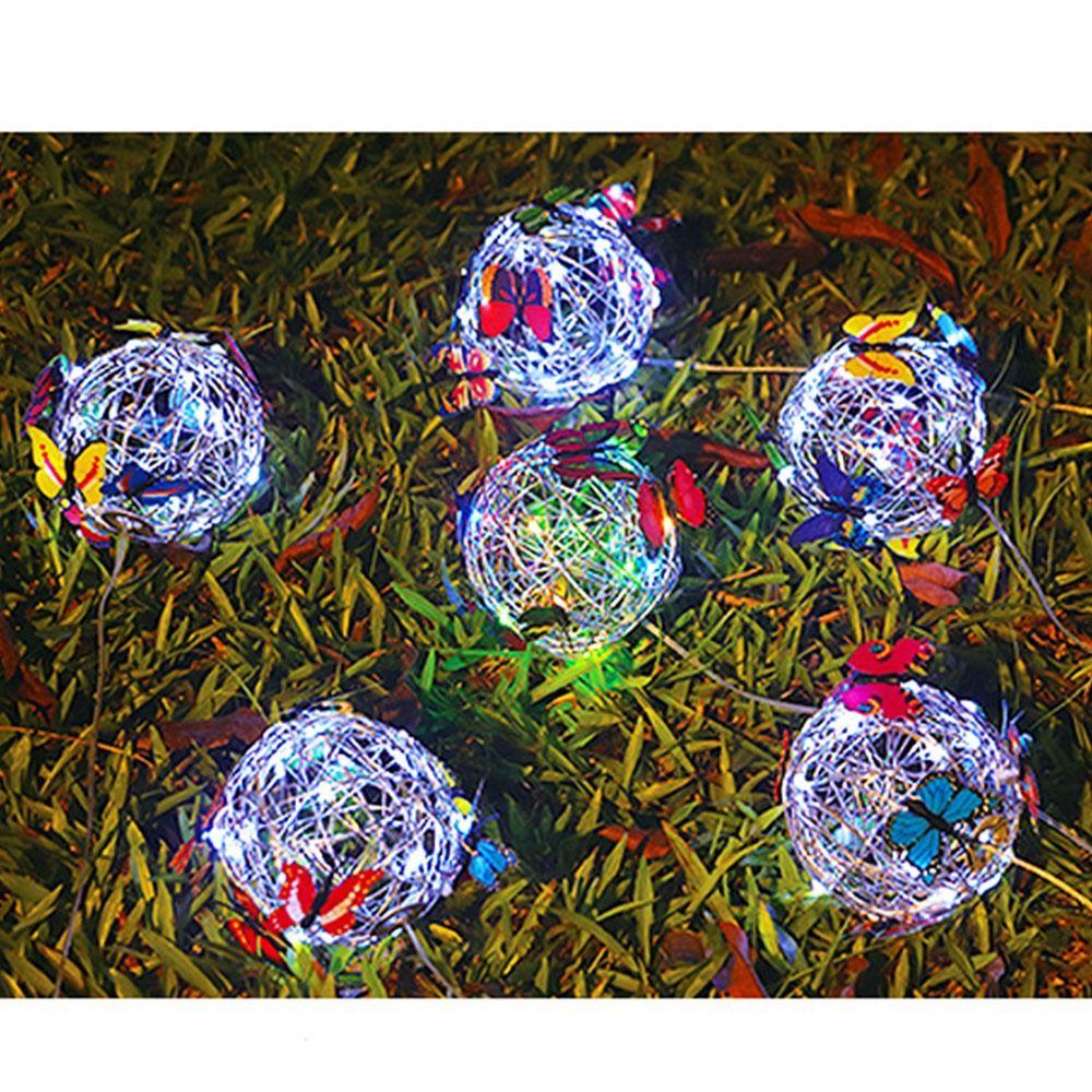 Colorful Butterfly Solar Hanging Light Solar-Powered LED Hanging Light  Night Lighting