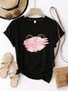 WZM101363Creative heart printed Unisexs round neck summer casual short sleeved street fashion versatile Tshirt