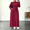 Damen Color Rippen Mock-Neck Kleid mit Taschen, Figurbetonter Taillenbetonung für den Alltag