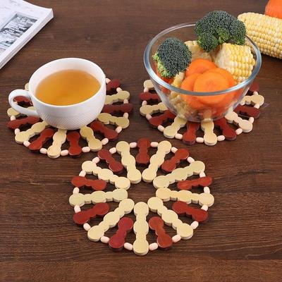 Bamboo Heat-Resistant Placemats & Coasters - Anti-Scald Table Mats & Bowl Pot Pads