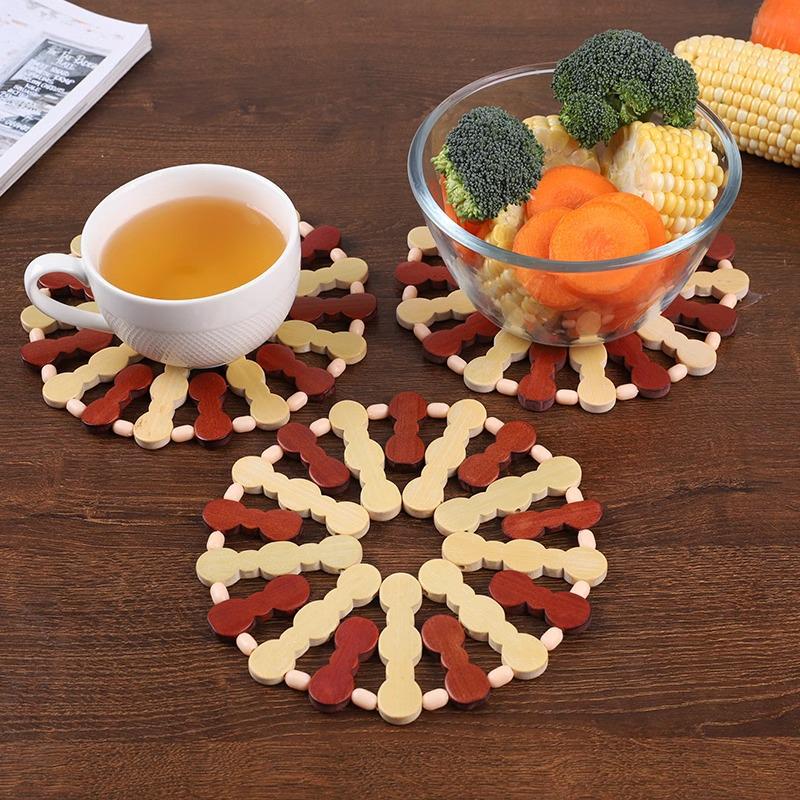 Bamboo Anti-Scald Dish Mat Set - 2 Pieces